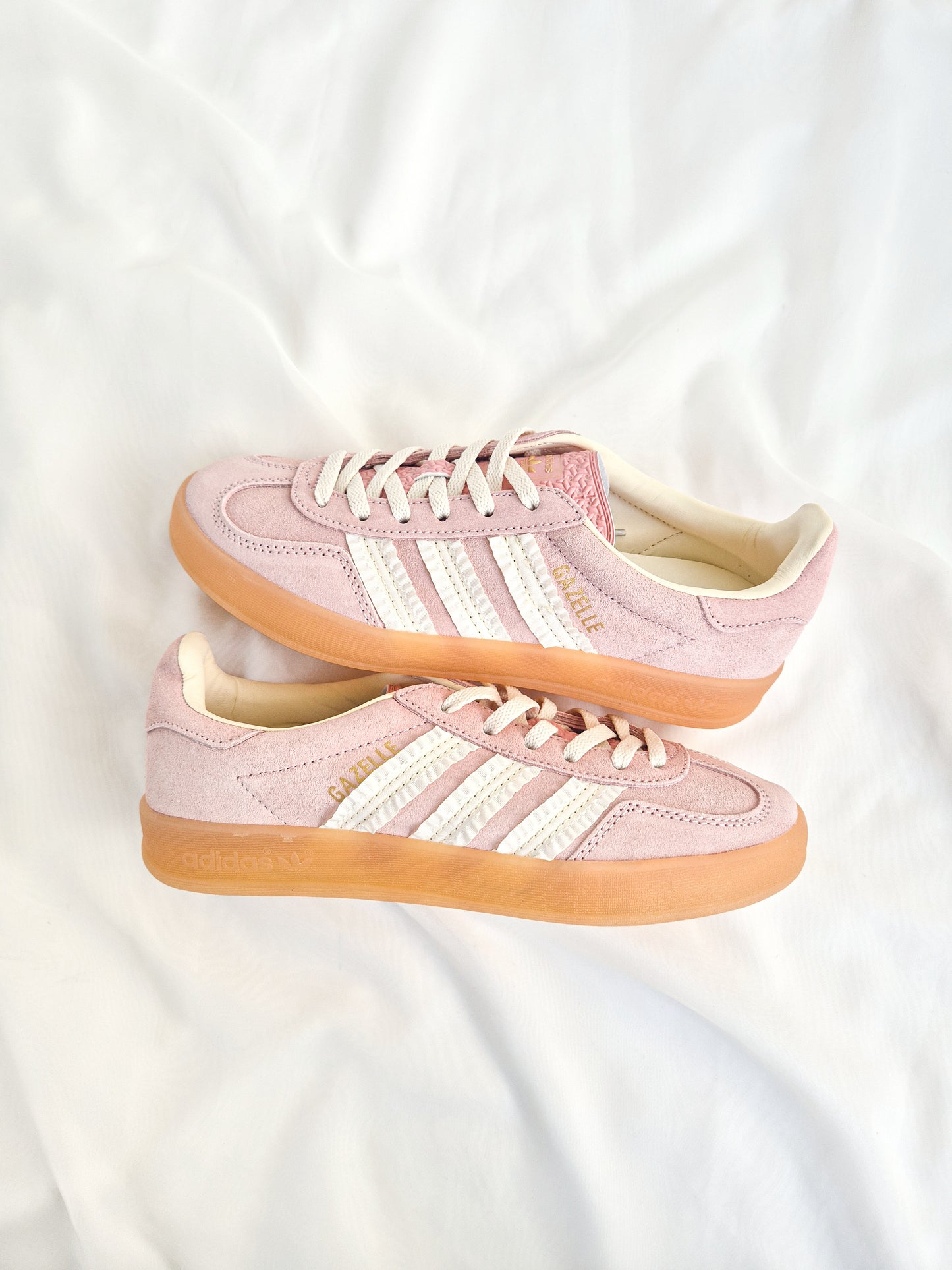 Adidas Gazelle Indoor ruffle detail in pink
