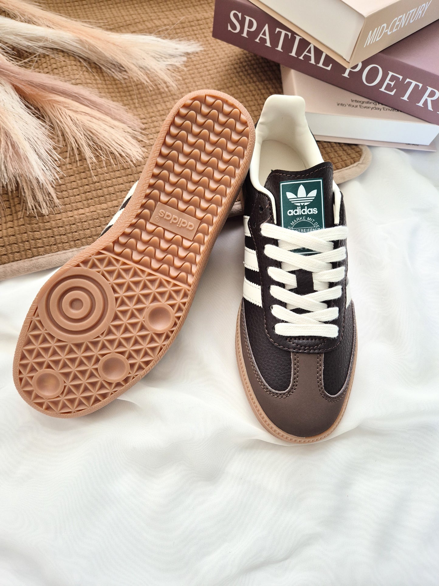 Adidas samba og brown leather