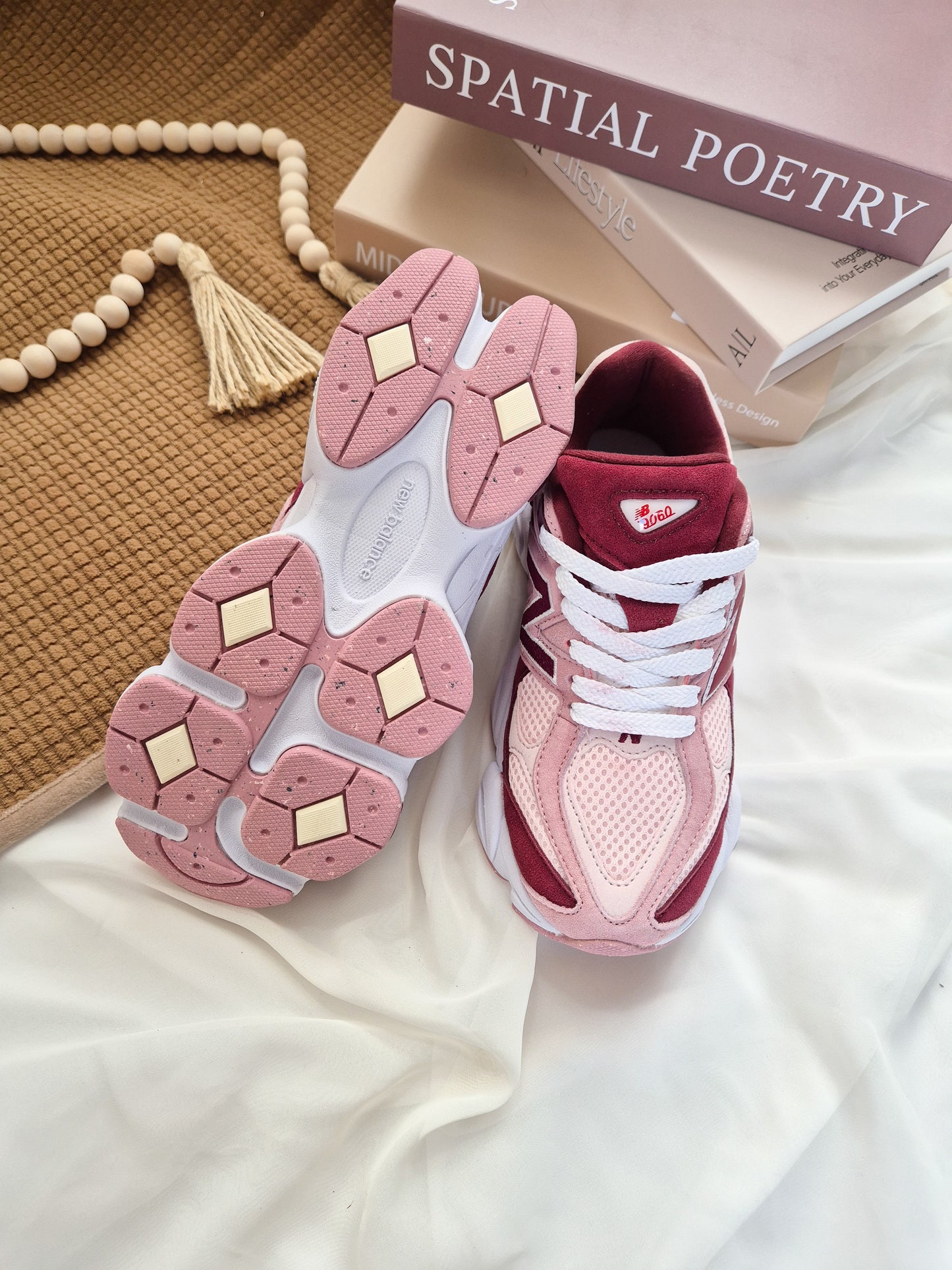NB 9060 Pink Granite Washed Burgundy