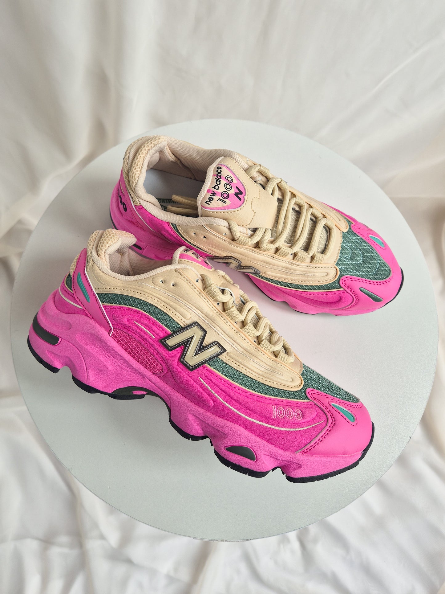 New Balance 1000 pink and green colorway