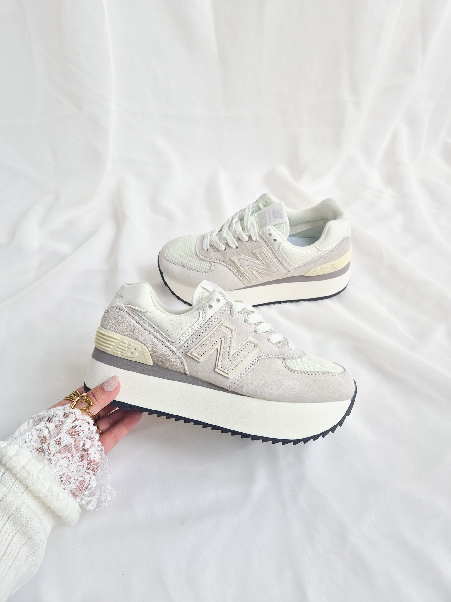 574 Beige White