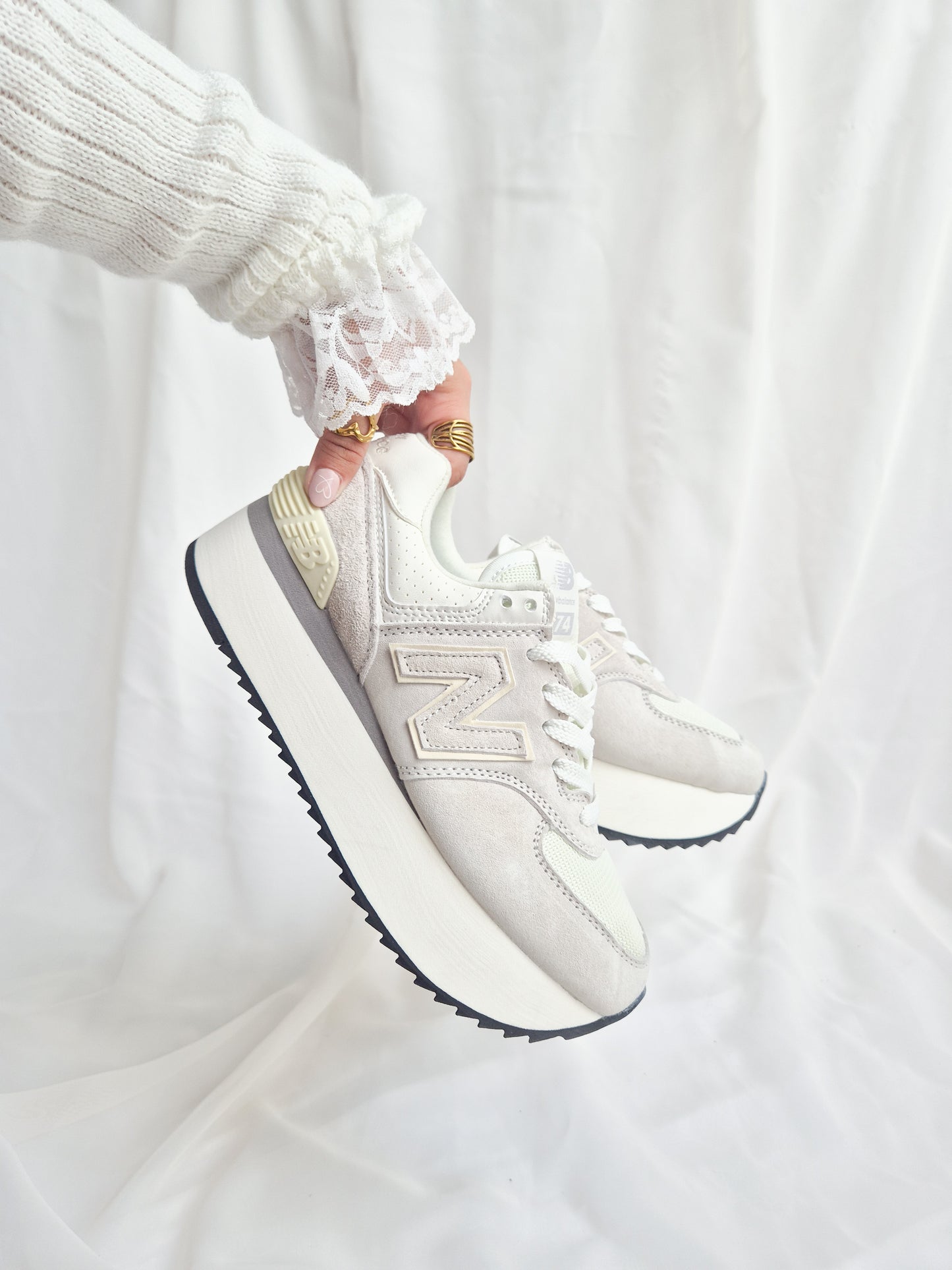 574 Beige White