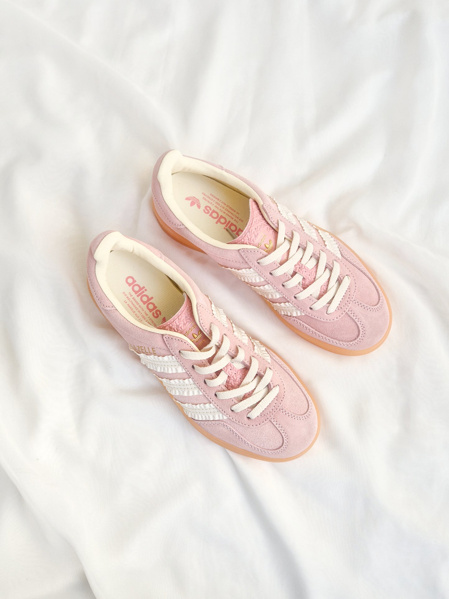 Adidas Gazelle Indoor ruffle detail in pink