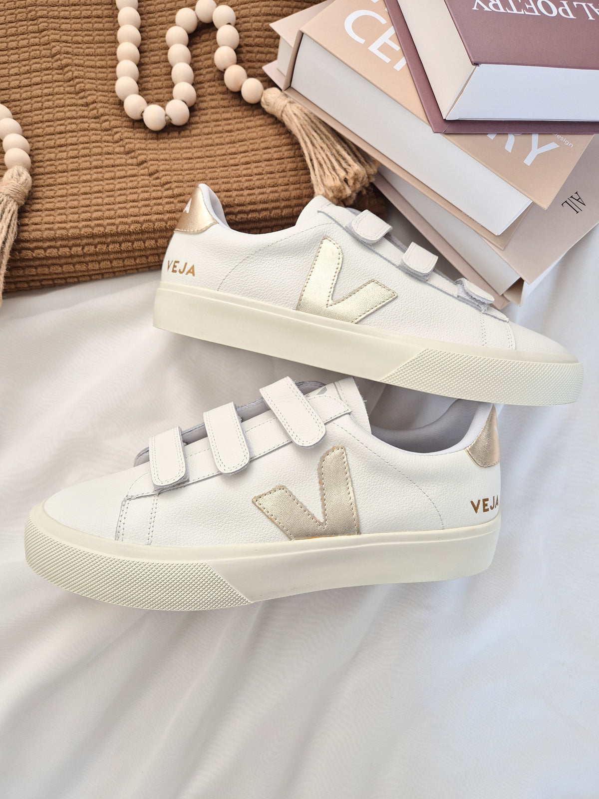 Veja Lether White/Gold