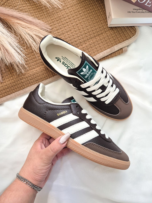 Adidas samba og brown leather